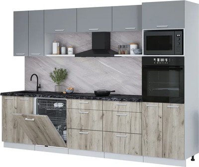 

Кухонный гарнитур, Мила Лайт 3.0-ПМ1