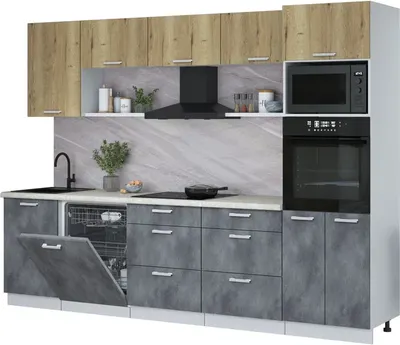 

Кухонный гарнитур, Мила Лайт 2.9-ПМ1