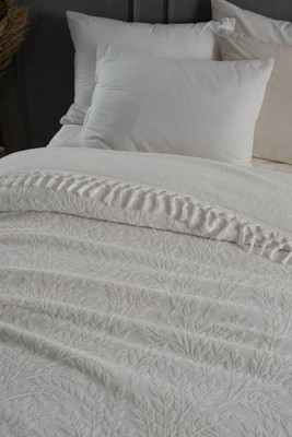 

Покрывало, Salkim с бахромой Евро 200x220 / Y1035 SALKIM Krem