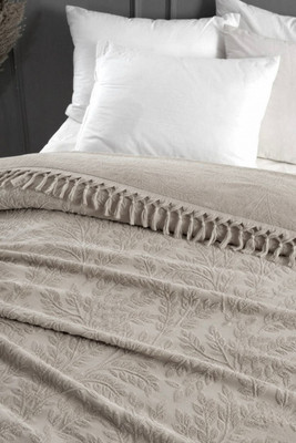 

Покрывало, Salkim с бахромой Евро 200x220 / Y1035 SALKIM S.Kahve