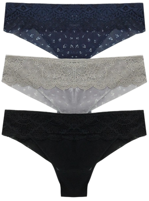 Комплект женских трусов Mark Formelle 412613-3 (р.94, цветочки на сером-1) - 