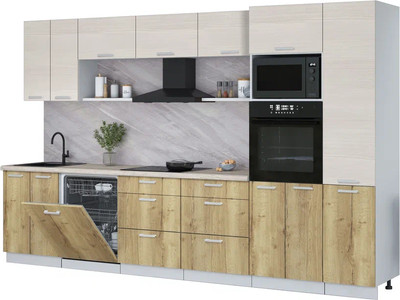 

Кухонный гарнитур, Мила Лайт 3.4-ПМ1