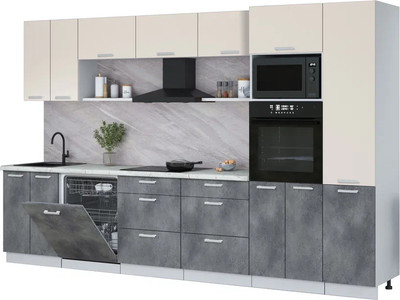 

Кухонный гарнитур, Мила Лайт 3.4-ПМ1