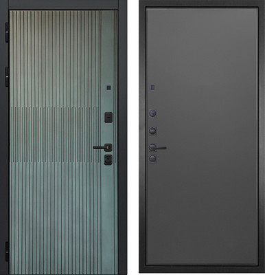 Входная дверь ГРАНИТ Бриони 77 графит нубук (96x207, левая) - 