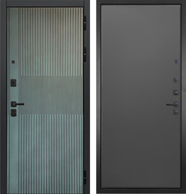 Входная дверь ГРАНИТ Бриони 77 графит нубук (96x207, правая) - 