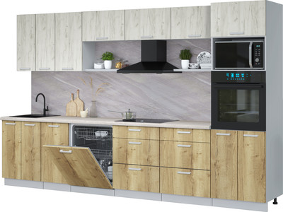 

Кухонный гарнитур, Мила Лайт 3.4-ПМ1-2