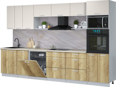 

Кухонный гарнитур, Мила Лайт 3.4-ПМ1-2