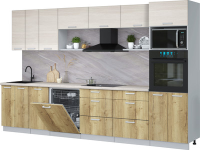 

Кухонный гарнитур, Мила Лайт 3.4-ПМ1-2