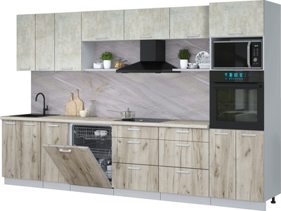 

Кухонный гарнитур, Мила Лайт 3.4-ПМ1-2