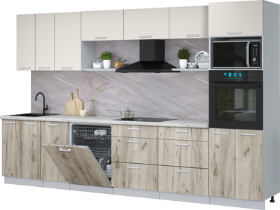 

Кухонный гарнитур, Мила Лайт 3.4-ПМ1-2