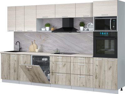 

Кухонный гарнитур, Мила Лайт 3.4-ПМ1-2