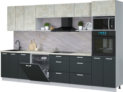 

Кухонный гарнитур, Мила Лайт 3.4-ПМ1-2