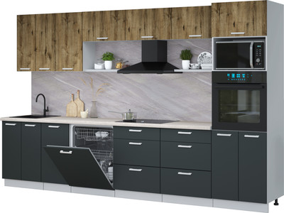 

Кухонный гарнитур, Мила Лайт 3.4-ПМ1-2