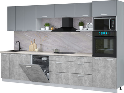 

Кухонный гарнитур, Мила Лайт 3.4-ПМ1-2