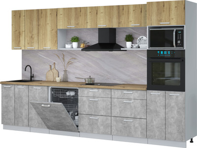 

Кухонный гарнитур, Мила Лайт 3.4-ПМ1-2