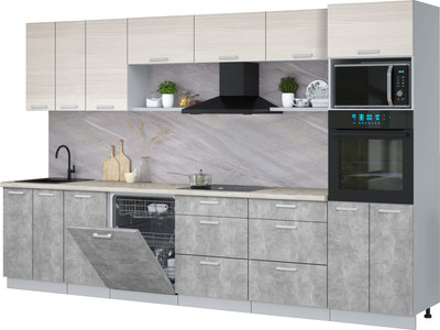 

Кухонный гарнитур, Мила Лайт 3.4-ПМ1-2