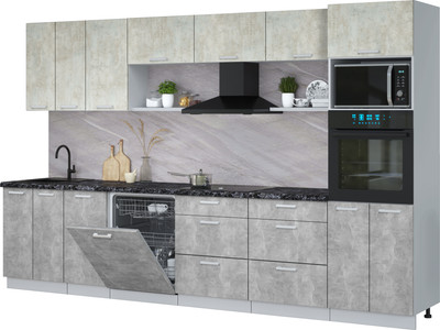 

Кухонный гарнитур, Мила Лайт 3.4-ПМ1-2