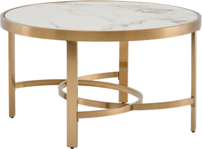 Журнальный столик Stool Group Адриана 80x80 / ECT-223-BRCG-BDFL (светлая керамика/сталь шампань) -