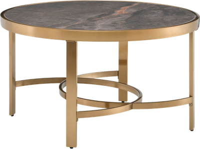 Журнальный столик Stool Group Адриана 80x80 / ECT-223-BRCG-BNSG (серая керамика/сталь шампань) -