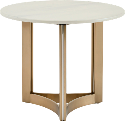 Журнальный столик Stool Group Кассия 60x60 / EET-292-BRCGS-white 333-2 (светлая керамика/сталь шампань) -