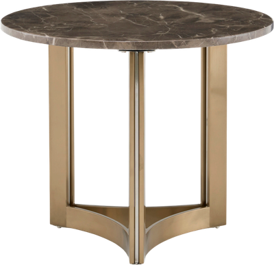 Журнальный столик Stool Group Кассия 60x60 / EET-292-BRCGS-brown 5105-9 (темная керамика/сталь шампань) -