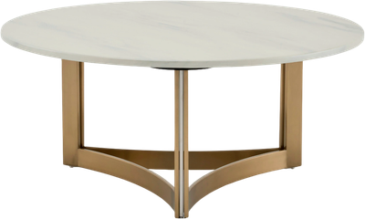 Журнальный столик Stool Group Кассия 90x90 / ECT-292-BRCGS-white 333-2 (светлая керамика/сталь шампань) -