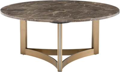 Журнальный столик Stool Group Кассия 90x90 / ECT-292-BRCGS-brown 5105-9 (темная керамика/сталь шампань) -
