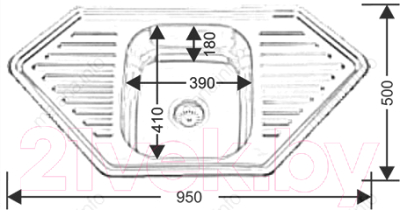 Мойка кухонная Melana 9550B 0.8/180 / 222Bt*7