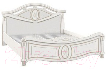 Двуспальная кровать Империал Александрина с ламелями 160 (белый/золото)