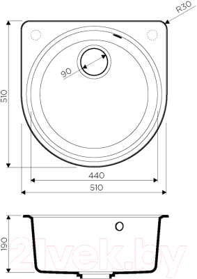 Мойка кухонная Omoikiri Akegata 51-PA (4993754)