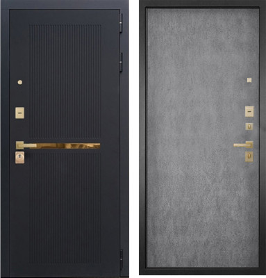 Входная дверь ГРАНИТ Ардеко 77-1 бетон невский (96x207, правая) - 