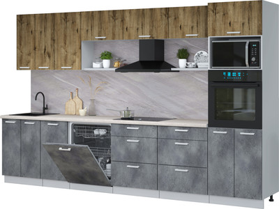 

Кухонный гарнитур, Мила Лайт 3.4-ПМ1-2