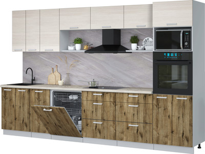 

Кухонный гарнитур, Мила Лайт 3.4-ПМ1-2