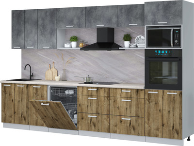 

Кухонный гарнитур, Мила Лайт 3.4-ПМ1-2