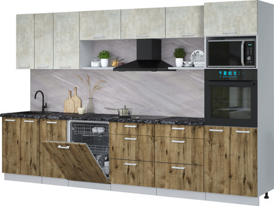 

Кухонный гарнитур, Мила Лайт 3.4-ПМ1-2