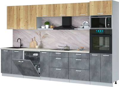 

Кухонный гарнитур, Мила Лайт 3.5-ПМ1-2