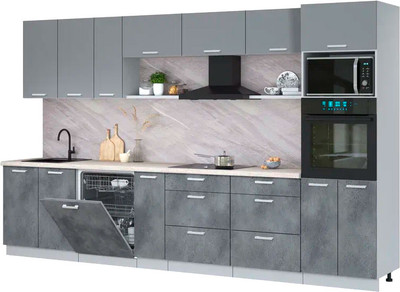 

Кухонный гарнитур, Мила Лайт 3.5-ПМ1-2