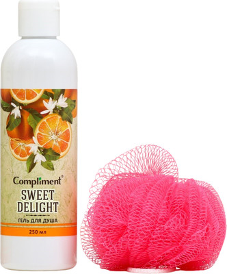 Подарочный набор Compliment Sweet Delight №1360 + мочалка (250мл) -