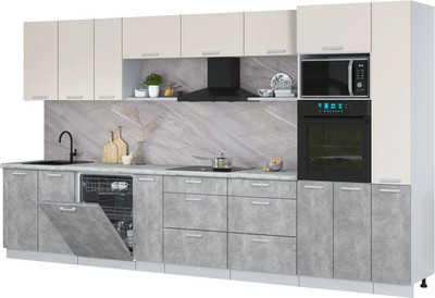 

Кухонный гарнитур, Мила Лайт 3.8-ПМ1