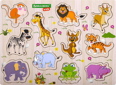 Сортер Brauberg Kids. Рамка-вкладыш. Животные / 665256 -