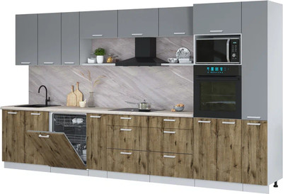 

Кухонный гарнитур, Мила Лайт 3.8-ПМ1