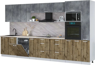 

Кухонный гарнитур, Мила Лайт 3.8-ПМ1