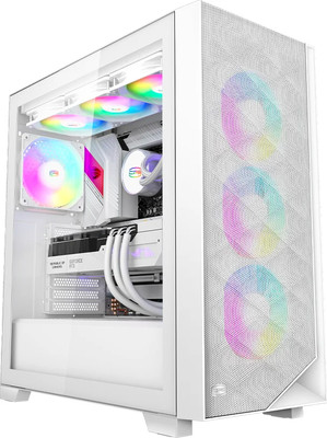 Корпус для компьютера PCCooler C3D510 WH ARGB C3D510-WHP3-GL (белый, без БП) -