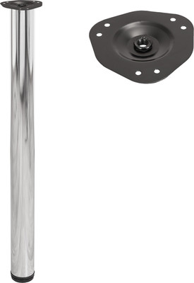 Опора мебельная AKS круглая d60 h710 с гайкой М12 (хром) - 