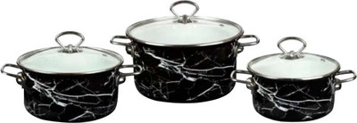 Набор кастрюль КМЗ Экстра стиль / 42315 (черный мрамор) -