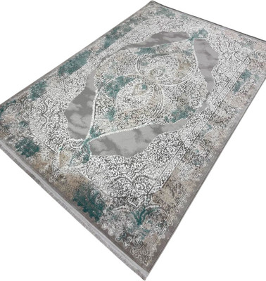 Коврик Radjab Carpet Афина Прямоугольник 9017A / 12921 (0.8x1.5, Grey/Green) -