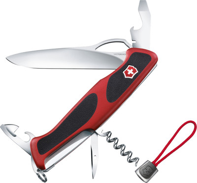 Нож швейцарский Victorinox Ranger Grip 61 0.9553.MC с темляком 4.1824.1 (красный) -