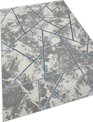 Коврик Radjab Carpet Амальфи Прямоугольник 01518B / 13606 (1.2x1.8, C.Grey/L.Bule) -