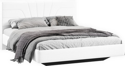 Двуспальная кровать ТриЯ Пандора 160x200 Тип 1 (экокожа Polo white) -