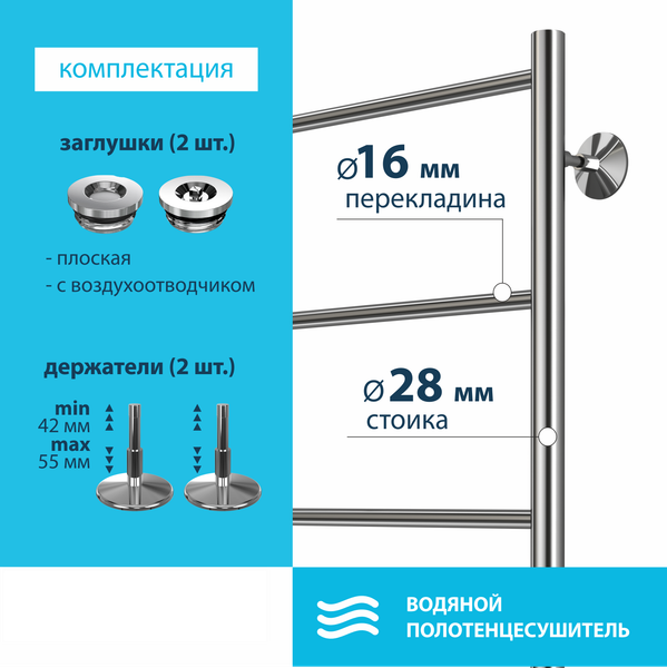 Купить Полотенцесушитель водяной Stelmix Прямой ВПС П4 400х600 в Солигорске